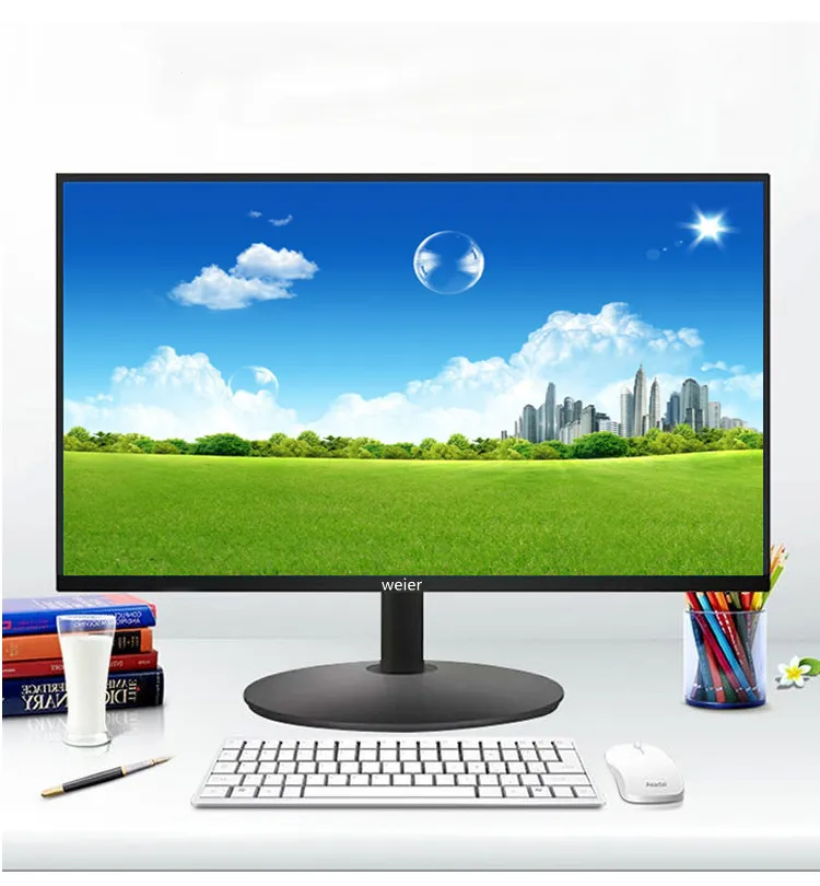 Weier Monitor Layar LCD Led 19 "22 Inci, Monitor Game Komputer Desktop Harga Grosir Termurah