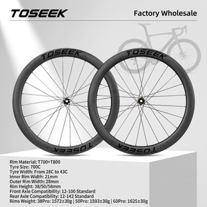 Jeu de roues de vélo de route en carbone TOSEEK 700c, jantes en carbone de haute qualité 38/50/58*28mm, jeu de roues en carbone, échantillon gratuit (pour les acheteurs qualifiés) - Product Image 1