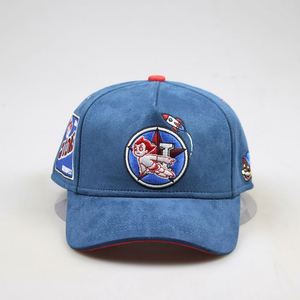Casquettes de baseball en gros personnalisées avec logo d'usine, casquettes 5 panneaux à profil haut, visière incurvée, en daim, à fermeture snapback, doublées satin, Gorras - Product Image 2