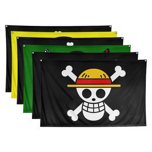 Bandera Personalizada de Anime de una Pieza para Exteriores, Impresión de <span class=keywords><strong>Banderas</strong></span> de los <span class=keywords><strong>Piratas</strong></span> del Sombrero de Paja de Luffy - Product Image 2