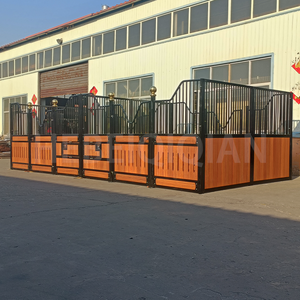 भारी शुल्क प्रीफैब पोर्टेबल बांस घोड़े के उपकरण दरवाजे बॉक्स सामने के पैनल स्थिर स्टॉल बांस लकड़ी के सामने के दरवाजे के घोड़े स्थिर - Product Image 4