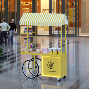 Versatile Mobile Food <b>Cart</b> Rectangle Standing Type For Commercial Venues - Product Image 3