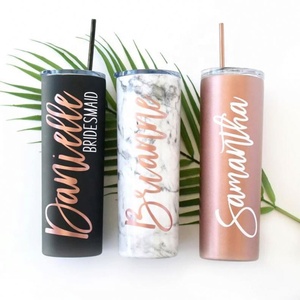 <b>Tumblers</b> Wholesale Bulk Custom Logo Straight Insulated <b>Tumbler</b> Stainless Steel 20Oz Skinny <b>Tumbler</b> With <b>Straw</b> <b>and</b> <b>Lid</b> - Product Image 1