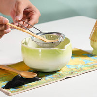 Kit de démarrage traditionnel japonais pour matcha à faible MOQ, comprenant un Chawan en céramique, un fouet, un tamis et une cuillère, coffret cadeau