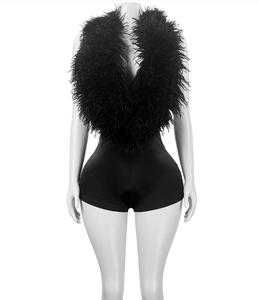 Completo pigiama sexy da <span class=keywords><strong>donna</strong></span> estivo 2026: <span class=keywords><strong>tuta</strong></span> corta <span class=keywords><strong>in</strong></span> <span class=keywords><strong>raso</strong></span> con scollo a V profondo, schiena scoperta e top <span class=keywords><strong>in</strong></span> pelliccia sintetica - Product Image 6