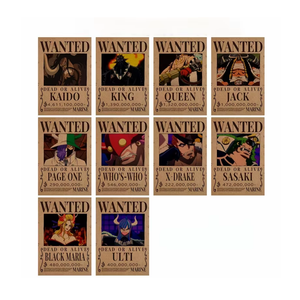 Ensemble d'affiche <span class=keywords><strong>de</strong></span> <span class=keywords><strong>chapeau</strong></span> <span class=keywords><strong>de</strong></span> <span class=keywords><strong>paille</strong></span> Luffy 12 modèles recherché et récompenseur quatre empereurs Oka Shichibukai Zoro Nami Chopper Collection papier peint - Product Image 1