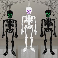 Décorations de fête d'Halloween transfrontalières : Ornements suspendus squelettes en papier scintillant pour la fête des fantômes et la maison hantée