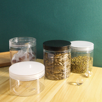 Vente en gros d'usine, marque Futen, Guangdong, pot en PET transparent de qualité alimentaire de 500 ml/16 oz, rond, hermétique, avec couvercle à vis, pour l'emballage de bonbons et de collations