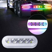 Nouveau feu arrière LED RGB ovale intelligent de 6 pouces, étanche IP67 en ABS+PC, pour camion et remorque, DC12V/24V, 50000 heures+, 260mA, ajustement universel