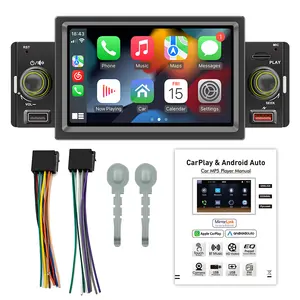 5 pouces 1 Din autoradio avec Carplay et Android Auto autoradio autoradio voiture lecteur MP5 BT FM USB unité de tête de Charge rapide
