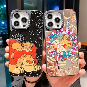 Cute Tpu acrylic lion phone case For iphone 15 14 13 12 Pro max protect cover hard printing anime shockproof mobile Shell