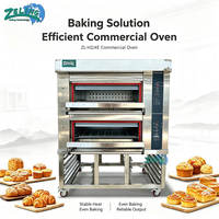 Four à gaz à 2 niveaux et 4 plateaux, contrôle de température indépendant, distribution uniforme de la chaleur, équipement de boulangerie commercial
