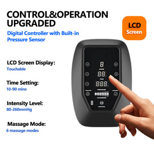 Appareil de massage par compression d'air portable avec batterie intégrée, contrôle de la minuterie 49W, 6 chambres, bottes de récupération pour les pieds et les jambes - Product Image 3