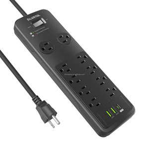 Multiprise anti-surtension 10 prises 1530J noire avec ports USB 2A+1C, en cuivre et ABS ignifuge, avec 2 indicateurs, certifiée ETL - Product Image 6