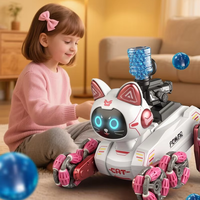 Jouet Robot Chat Intelligent à Huit Roues avec Détection de Geste, Télécommande et Pulvérisation d'Eau pour Enfants