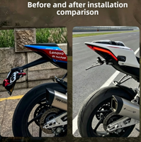 Support de plaque d'immatriculation à queue courte en acier inoxydable pour moto, support arrière modifié pour Zhangxue 500RR 820RR