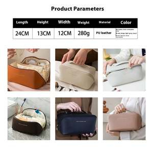 Sac de toilette de voyage portable et élégant, grande capacité, améliore l'apparence, sac à cosmétiques en PU durable - Product Image 2