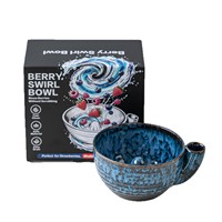 Reactieve Glaze Keramische Fruitwasbak met 360° Water Vortex Effect, Automatische Spin, Lui Fruitwasser Zeef voor Keuken & Barista