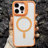 Casing iPhone 15 Pro Max Magnetik Transparan, Casing Ponsel untuk iPhone 16 14 13 12 11 Pro Max dengan Penyangga Lensa Metal, Funda Handphone