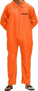 Disfraz de Prisionero Naranja para Adultos de Halloween con Pantalones, Traje de Poliéster para Fiesta, Actuación, Cine, Televisión, Prisionero, Recluso, Convicto - Product Image 3