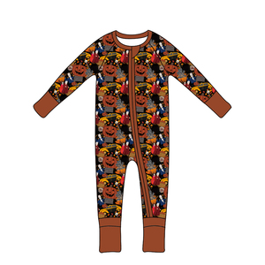 Mameluco con estampado de Halloween para bebé de fábrica personalizado OEM Qingli, peleles con estampado de calabaza para bebés de 0 a 8 años, sin aranceles - Product Image 2