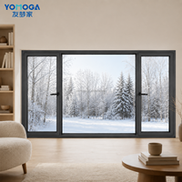 Ventana Corredera Horizontal de Aluminio de Alta Resistencia para Sala de Estar, Vidrio Extra Ancho, Moderna, con Certificación Energy Star, para Venta al Por Mayor