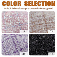 Échantillon Gratuit - Tissu en Tweed Plaid Uni à une Face, Idéal pour les Vêtements et les Matériaux de Manteaux