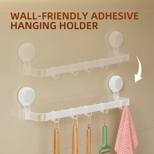 Tige de suspension de salle de bain forte <span class=keywords><strong>sans</strong></span> perceuse avec adhésif en mousse facile à installer maintient les serviettes Robes en toute sécurité <span class=keywords><strong>sans</strong></span> vis crochets - Product Image 4