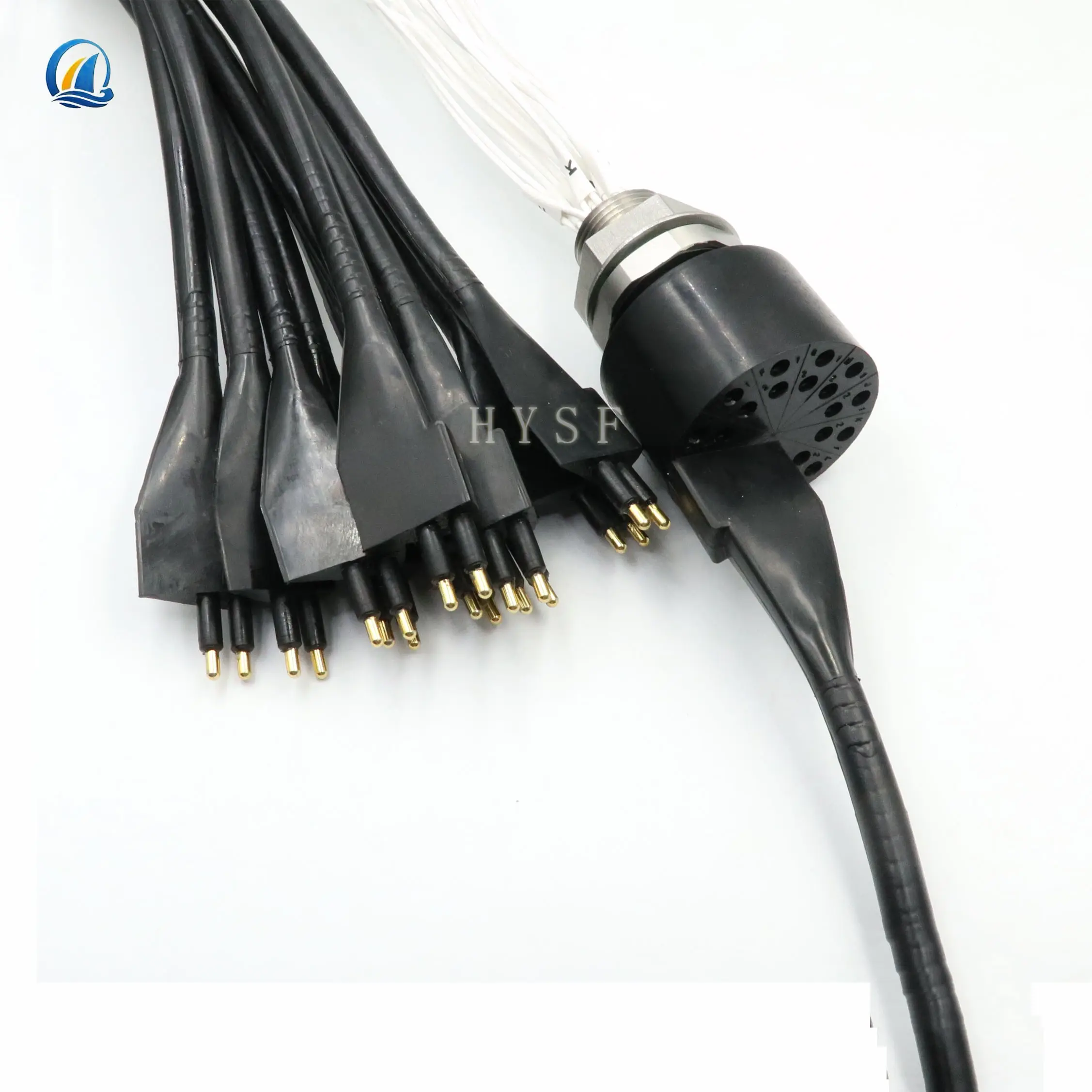 Multi core split 24pin waterproof male cable connector for customized underwater systems