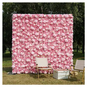 DKB Wholesale Price Pink Backdrop Wall Flower Decor Flower Panel For Home Decoration