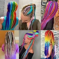 Parrucche Dreadlock Tricolore e Quadricolore Resistenti al Calore, Locs Sintetici per Trecce con Effetto Sfumato Yaki Jumbo