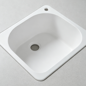 Lavello <span class=keywords><strong>da</strong></span> <span class=keywords><strong>Cucina</strong></span> Incassato Opaco, Monoforo, Bianco, Facile <span class=keywords><strong>da</strong></span> Installare, Adatto per Cucine Moderne - Product Image 1