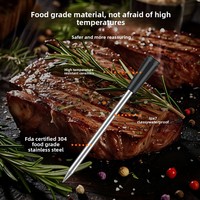 Thermomètre alimentaire sans fil Bluetooth Auplex avec grand écran et quatre sondes - Plage de -10°C à 105°C pour barbecue, four et grill