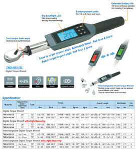 Cờ lê lực kỹ thuật số SUMAKE chuyên nghiệp, điều khiển mô-men xoắn và góc - Product Image 2