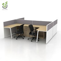 Système de bureaux modulaires en L IULTRA moderne avec armoire de rangement au design écologique et poste de travail autonome