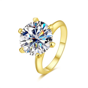 Anillo <span class=keywords><strong>de</strong></span> Moissanita <span class=keywords><strong>de</strong></span> 5CT con Seis Puntas, Color D, VVS1, <span class=keywords><strong>Plata</strong></span> <span class=keywords><strong>de</strong></span> Ley 925 para Mujer, Anillo <span class=keywords><strong>de</strong></span> Compromiso <span class=keywords><strong>y</strong></span> Boda con Certificado - Product Image 1