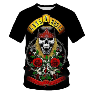 Nuova <span class=keywords><strong>T</strong></span>-<span class=keywords><strong>Shirt</strong></span> stampa estiva maglietta sportiva di moda Casual Punk top Rose <span class=keywords><strong>Rock</strong></span> <span class=keywords><strong>Band</strong></span> 3D manica corta da uomo divertente Hip Hop Unisex - Product Image 3