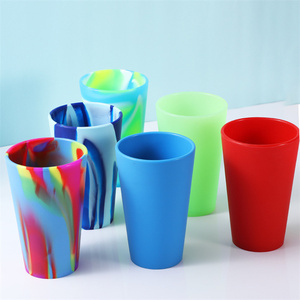 16oz logo personnalisé ventouses sans BPA incassable mélangé coloré tourbillon en plastique silicone bière vin petite tasse en <span class=keywords><strong>verre</strong></span> - Product Image 6