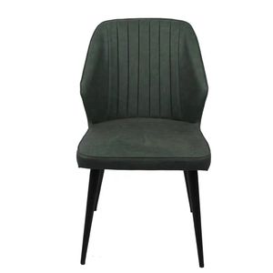 Chaise de salle à manger en cuir PU noir, luxe, moderne, hôtel, Restaurant, en <span class=keywords><strong>velours</strong></span> scandinave, avec pied en métal - Product Image 2