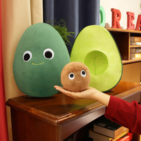 Groothandel Splitsbare Avocado Pluche Speelgoed Groen Fruit Groente Pluche Kussen Op Maat Gesplitste Avocado Knuffel voor Bank Slaapkamer