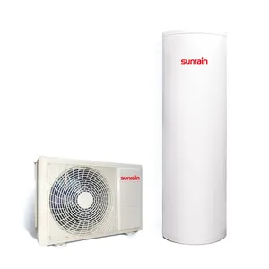Sunrain Top Selling R410A Fluorine Cycle Air Source Split Heat pump with tank Bathroom Sanitary Hot Water