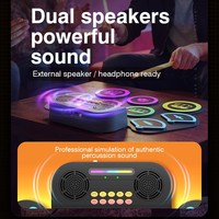 Batterie électronique KS13C avec 9 pads en silicone, double haut-parleur, 10 kits, 990 sons, enregistrement, pliable, portable, rechargeable pour la pratique