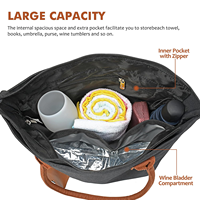 Ensemble de transport isotherme ODM pour vin avec poche à vin, sac isotherme portable de voyage avec distributeur caché