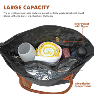 ODM - Juego de Bolsas Térmicas Grandes para Vino con Bolsa Refrigerante, Bolsa de Transporte Portátil para Vino con Dispensador Oculto - Product Image 2
