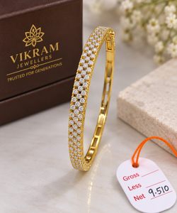Bracelet en or 24 carats Kada 9,51 grammes, fait main, or fantaisie, pour femmes, pour les mariages, bijoux indiens traditionnels - Product Image 2