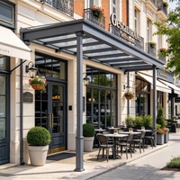 Auvent de restaurant extérieur personnalisé avec certificat CE, rapport de test de résistance au vent, abri commercial