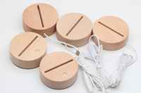 Kanlong 3d Led Night Light Lampe USB Base en bois pour la décoration intérieure