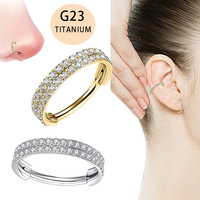 Anneau de Clicker de Segment de Septum G23, 1.2mm, 1.0mm, Bijoux en Titane, Acier, Anneau de Nez, pour Femme et Homme, 1 Pièce