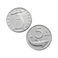 Pièces de monnaie commémoratives de style antique, 5 lires italiennes de 1956, cadeaux, décoration de la maison