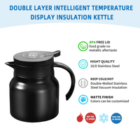 Théière isotherme intelligente isolée en acier inoxydable Affichage de la température Bouilloire à café pour thé fait maison avec écran LED